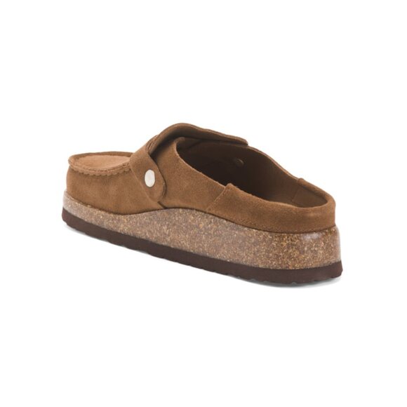 CUSHIONAIRE Brown Suede Hobby Adjustable Clogs - Picture 2 of 2